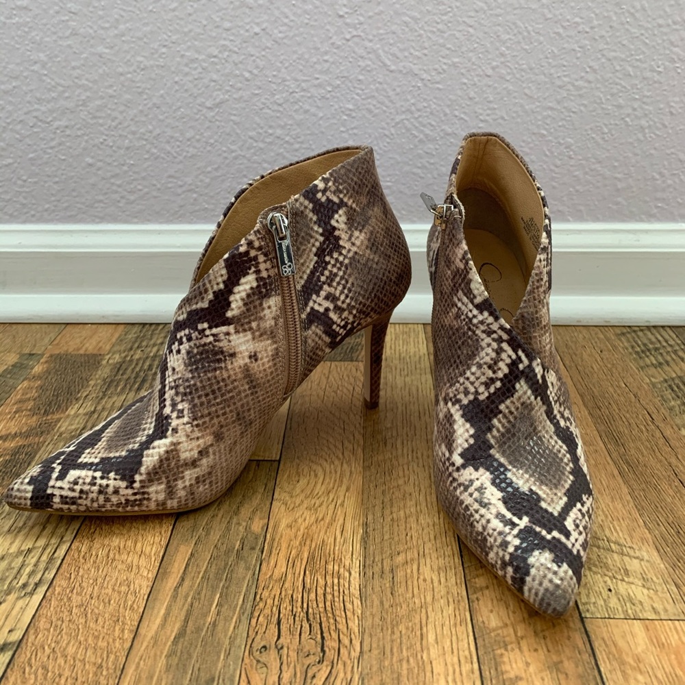 NEW snake print stiletto ankle boot